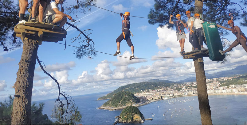  Zip line with view on the bay